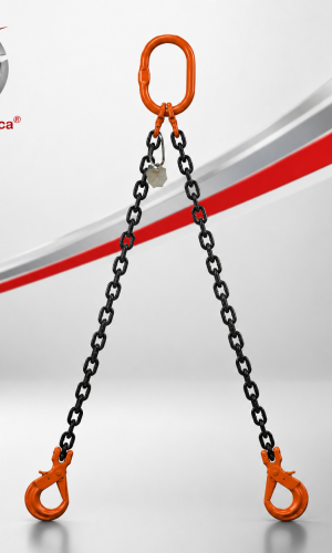 Eslinga Cadena 8mm X 2 Ram. X 3 Mt Gancho Seguridad 3.4 Ton