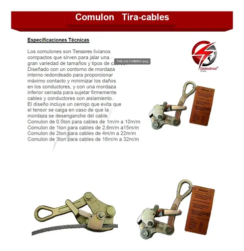Comulon Tira-cable 1ton De 2.6mm-15mm - Imagen 4