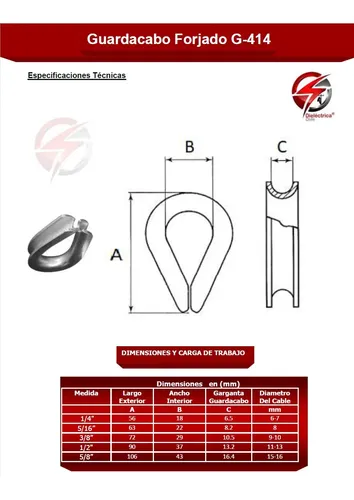Guardacabo Forjado De 1/2 (12.7mm) Alta Resistencia (20 Un) - Imagen 4