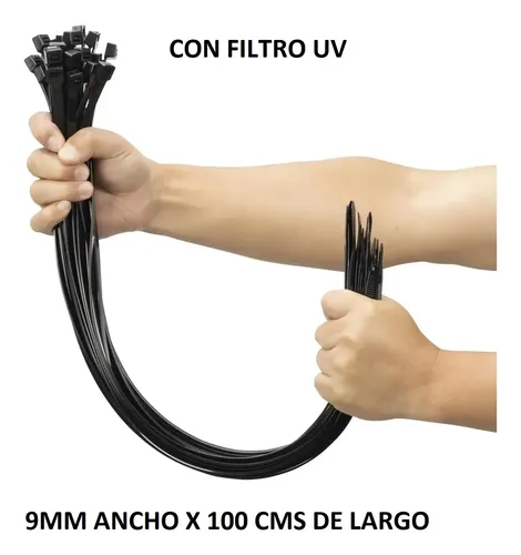Amarra Plastica Extra Larga 9mm X 100 Cms 50 Un Filtro Uv - Imagen 4