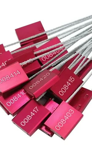 Precinto Sello Seguridad Cable Acero Numerados 100un Rojo