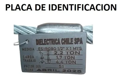 Estrobo De Acero Galvanizado Ojo/ojo 1/2 X 1.2 Mts 2.4ton - Imagen 3