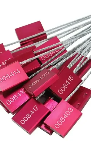 Precinto Sello Seguridad Cable Acero Numerados 50un Rojo