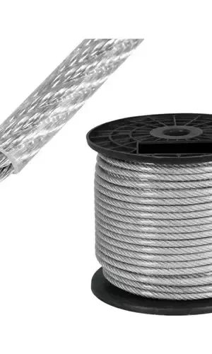 Cable Acero 1/4 (6mm) Forrado En Pvc Final (8mm) Rollo 100mt
