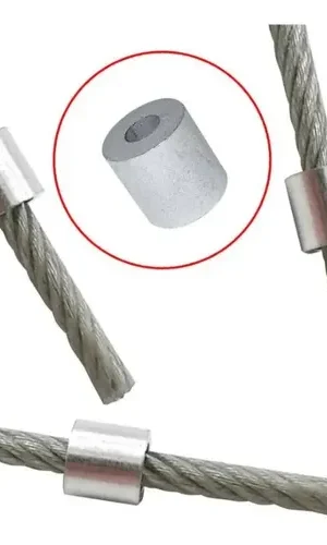 Tope De Aluminio Para Cable De Acero De 5/32 (4mm) 100 Un.