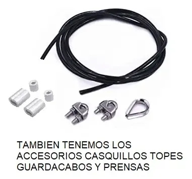 Cable Acero 1/8 (3mm) Forrado Pvc Negro Final (5mm) 100mts - Imagen 3