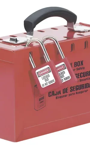 Caja De Bloqueo Departamental Roja Capacidad 12 Candado