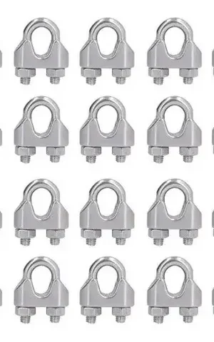 Pack 100 Grampas Galvanizadas Para Cable Acero 1/4 6mm Srl