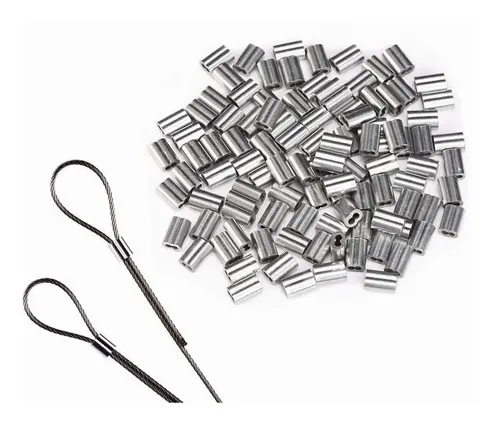 Casquillo Aluminio Piola Acero De 3/16 (5mm) 150 Unidades - Imagen 3