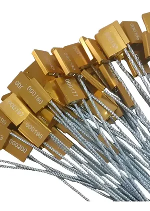 Precinto Sello Seguridad Cable Acero Numerados 50un Amarillo