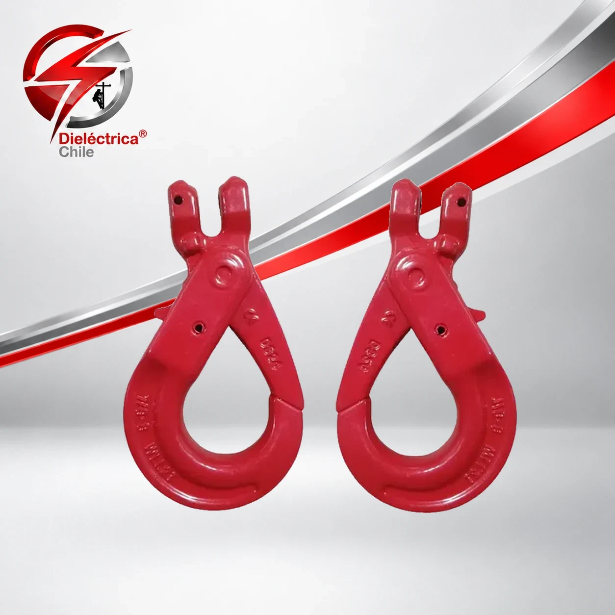 Pack 2 Gancho De Seguridad De 8mm Con Seguro Autobloqueo 2un