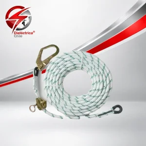 Linea De Vida 16 Mm X 20 Mts Con Deslizador Autodesmontable