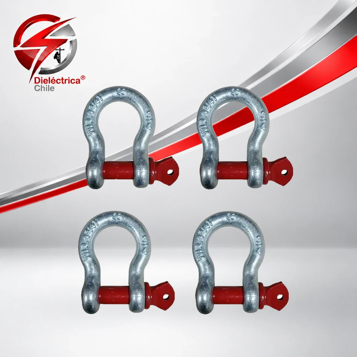 Pack 4 Grillete G-209 Tipo Lira 3/4 (4.75 Ton) Forjado (4un)