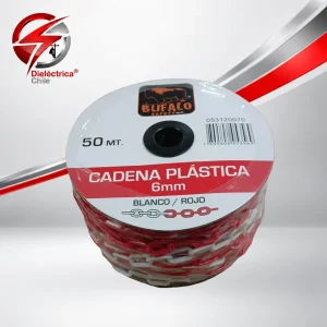 Cadena Delimitadora De Seguridad Plástica 6mmx50mt Rojo/blan