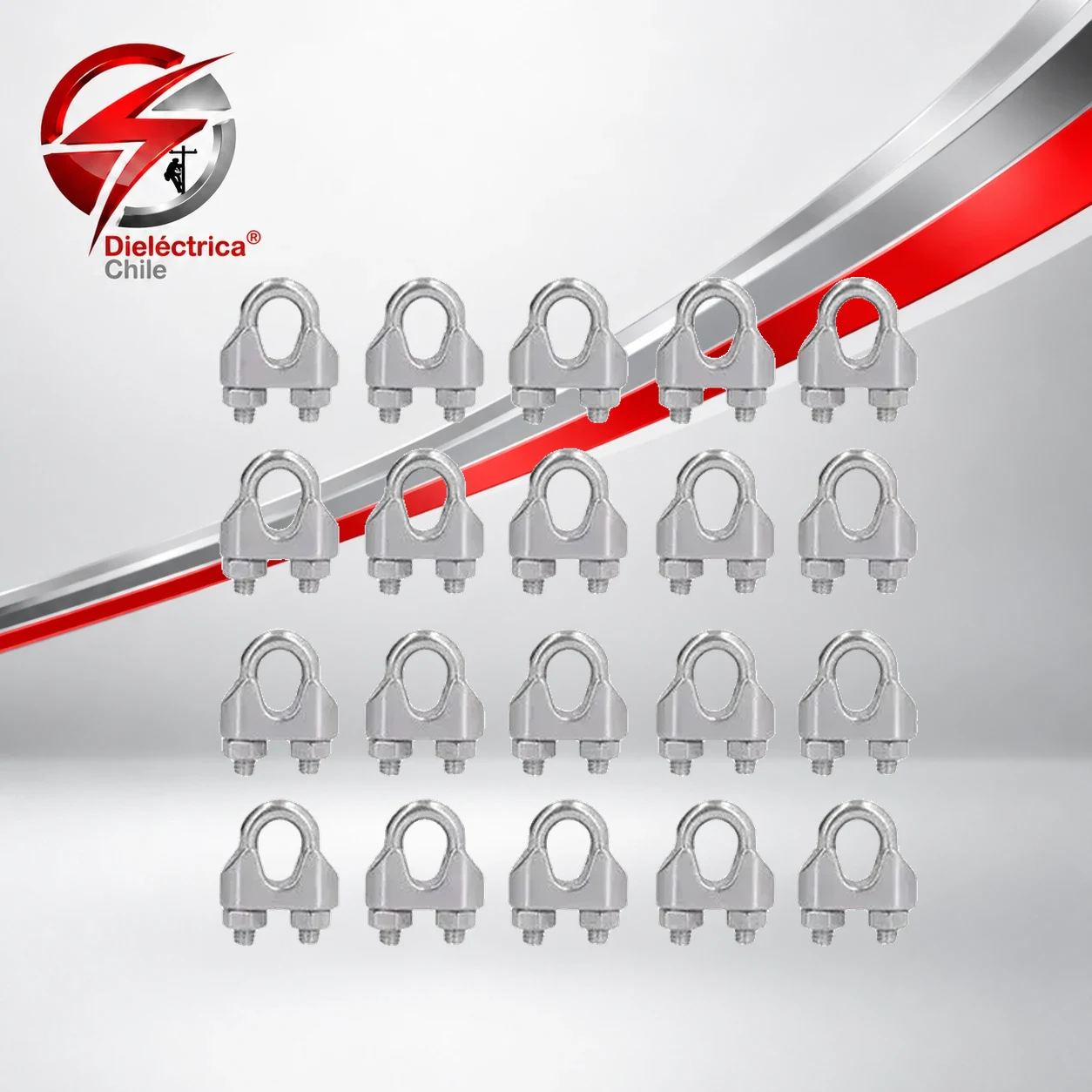 Pack 200 Grampas Galvanizadas Para Cable Acero 1/8 3mm Srl